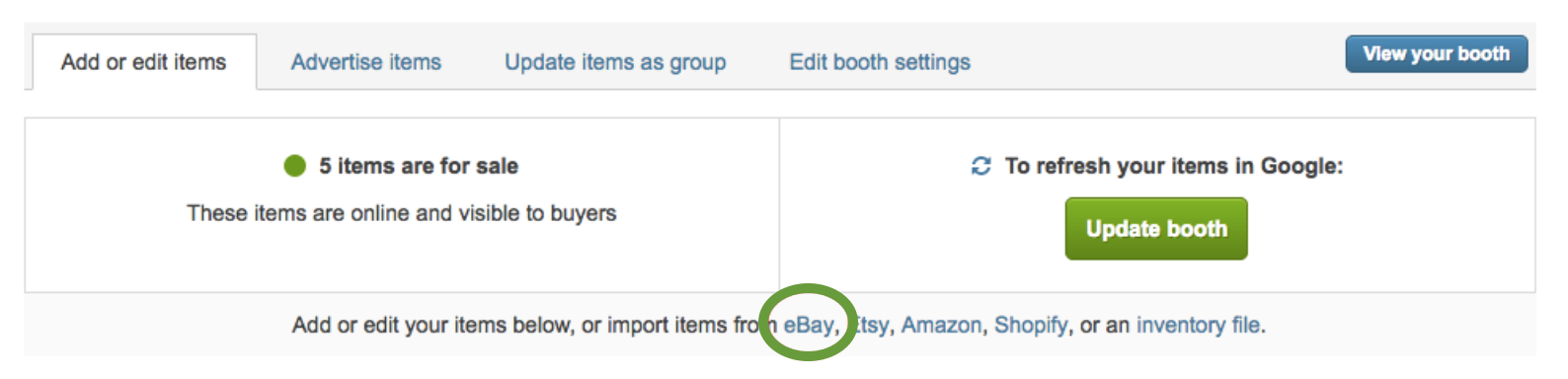 How Do I Import Items From Ebay Amazon Etsy Shopify Bonanza Help Center